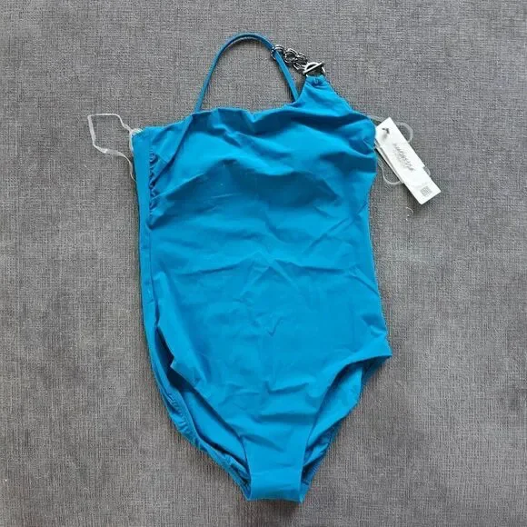 Amoressa By Miraclesuit Womens Pandora Elle Dorado One-shoulder One-piece Size 8 - Picture 3 of 14